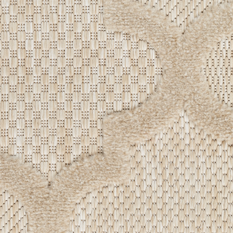 Nourison Easy Care 4' x Round Cream Fabric Area Rug