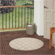 Nourison Easy Care 4' x Round Cream Fabric Area Rug