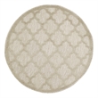 Nourison Easy Care 4' x Round Cream Fabric Area Rug