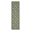Nourison Easy Care 6' Runner Green Fabric Area Rug