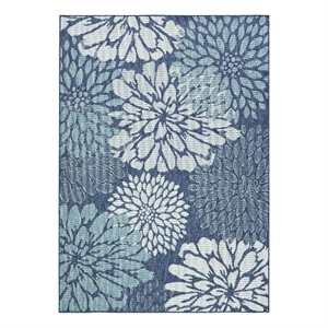 Nourison Garden Oasis 5' x 7' Navy Fabric Area Rug