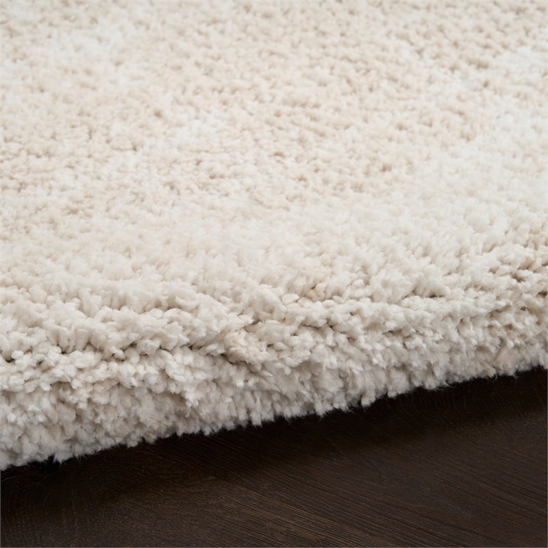 Nourison Modern Shag 4' x 6' Ivory Beige Fabric Area Rug