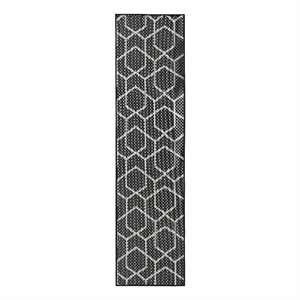 Nourison Horizon 8' Runner Black Fabric Area Rug