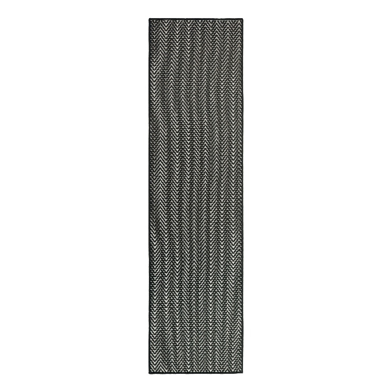 Nourison Horizon 6' Runner Black Fabric Area Rug