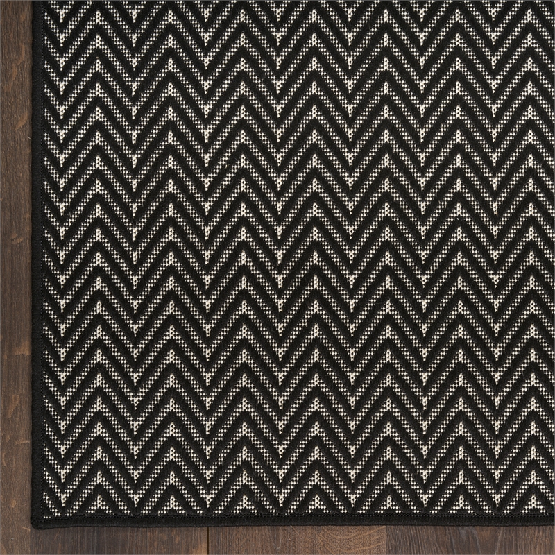Nourison Horizon 4' x 6' Black Fabric Area Rug