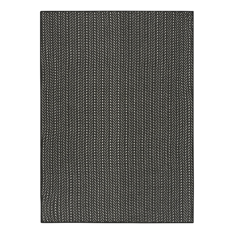 Nourison Horizon 4' x 6' Black Fabric Area Rug