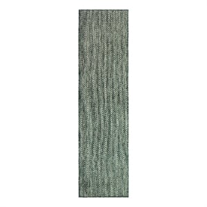 Nourison Horizon 8' Runner Green Fabric Area Rug