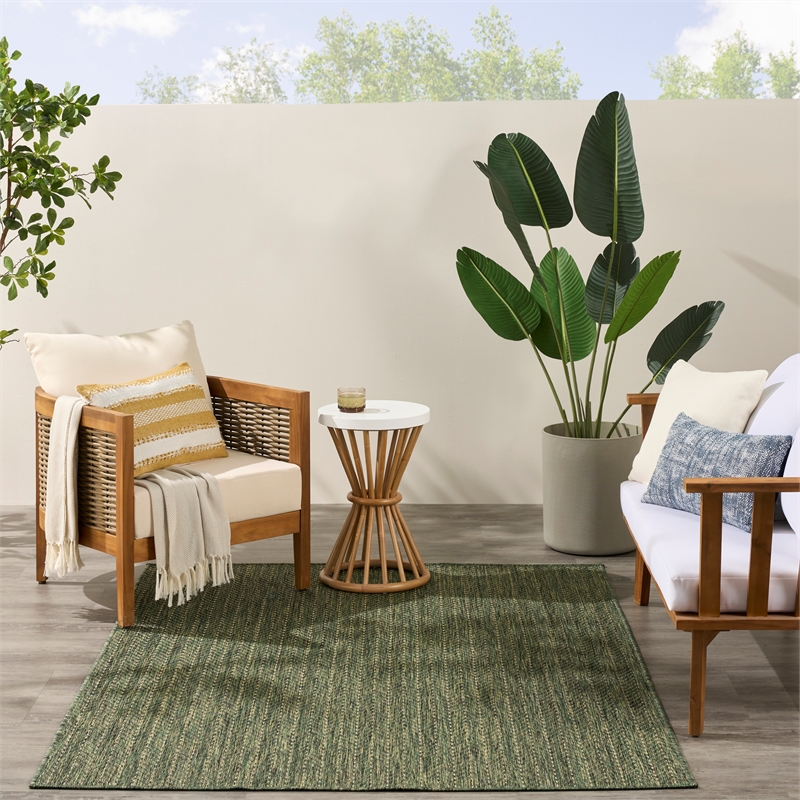 Nourison Horizon 5' x 7' Green Fabric Area Rug
