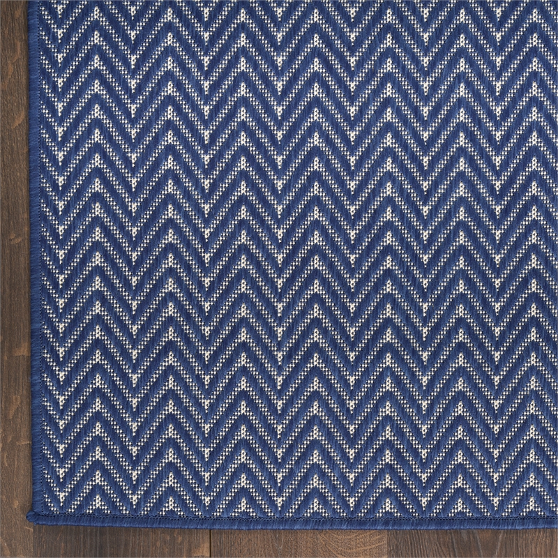 Nourison Horizon 6' Runner Navy Fabric Area Rug
