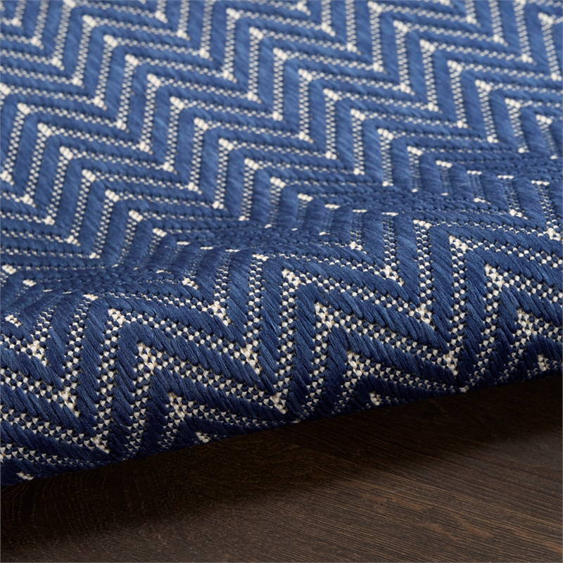 Nourison Horizon 6' Runner Navy Fabric Area Rug