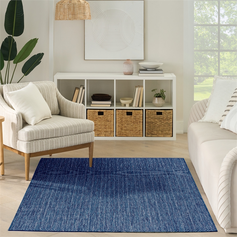 Nourison Horizon 5' x 7' Navy Fabric Area Rug