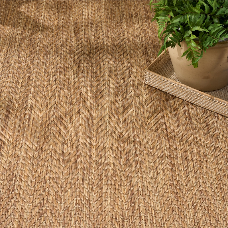 nourison horizon 5' x 7' natural fabric area rug