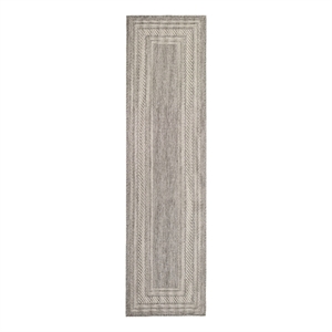Nourison Horizon 6' Runner Gray Fabric Area Rug