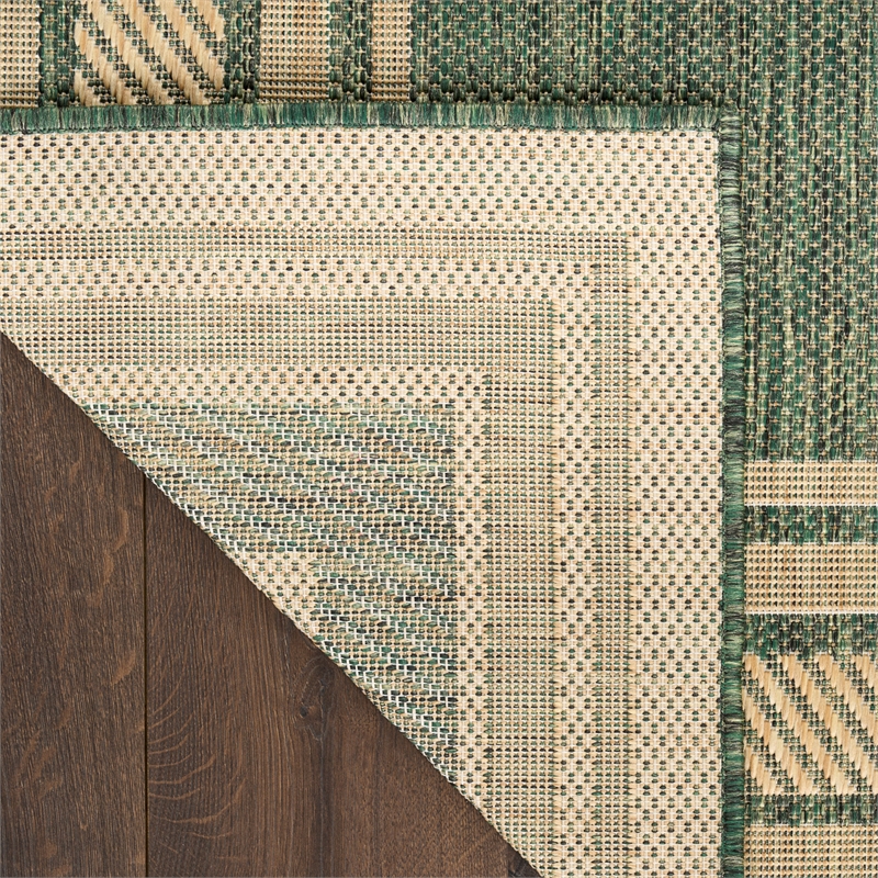 Nourison Horizon 6' Runner Green Fabric Area Rug