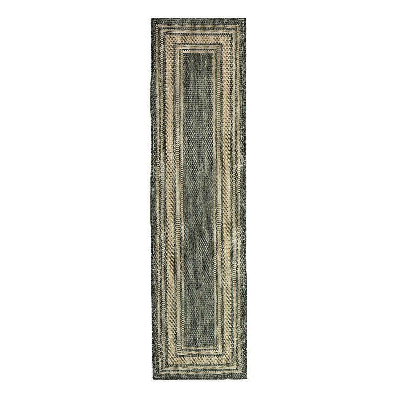 Nourison Horizon 6' Runner Green Fabric Area Rug