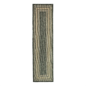 Nourison Horizon 8' Runner Green Fabric Area Rug