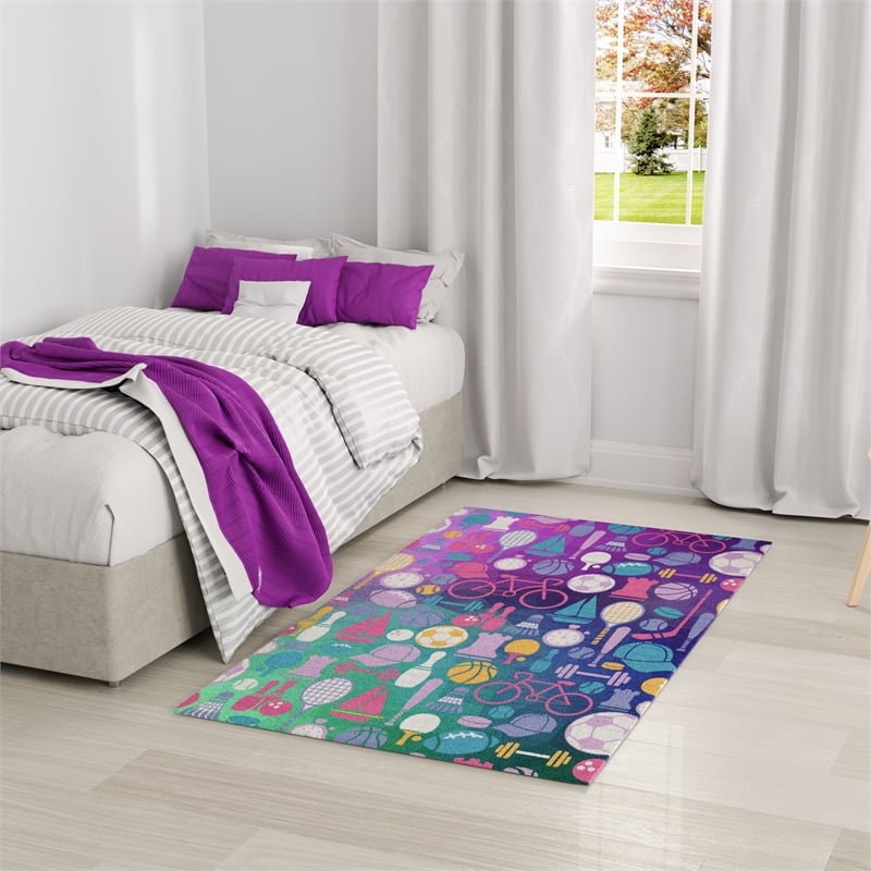 Nourison Imagination 4' x 5' Purple Fabric Area Rug