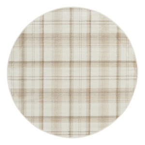 Nourison Grafix 4' x Round Ivory Beige Fabric Area Rug