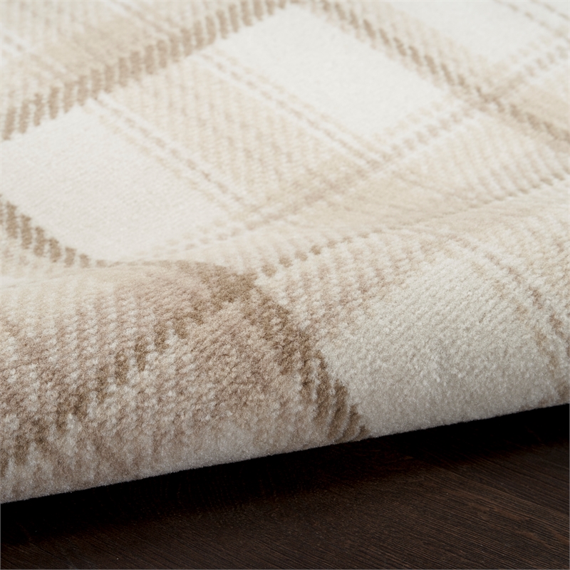 Nourison Grafix 9' x 12' Ivory Beige Fabric Area Rug