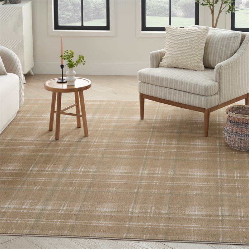 Nourison Grafix 9' x 12' Taupe Fabric Area Rug