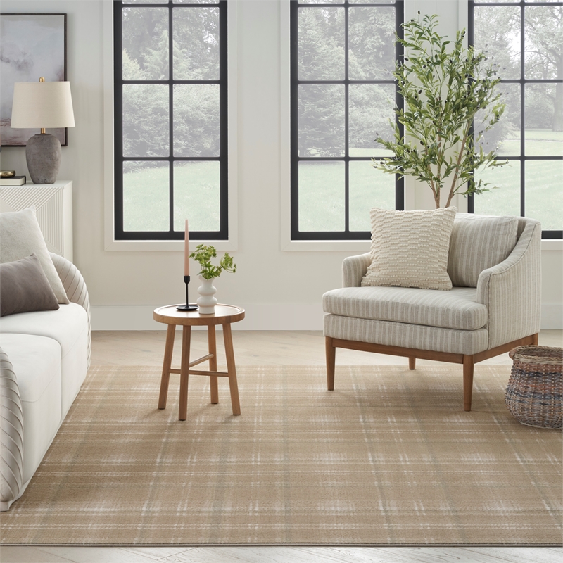 Nourison Grafix 9' x 12' Taupe Fabric Area Rug