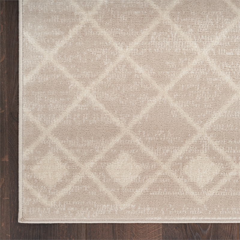 Nourison Grafix 9' x 12' Beige Fabric Area Rug