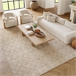 Nourison Grafix 9' x 12' Beige Fabric Area Rug