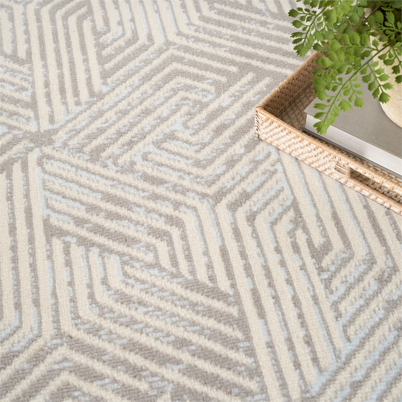 Nourison Grafix 9' x 12' Gray Fabric Area Rug