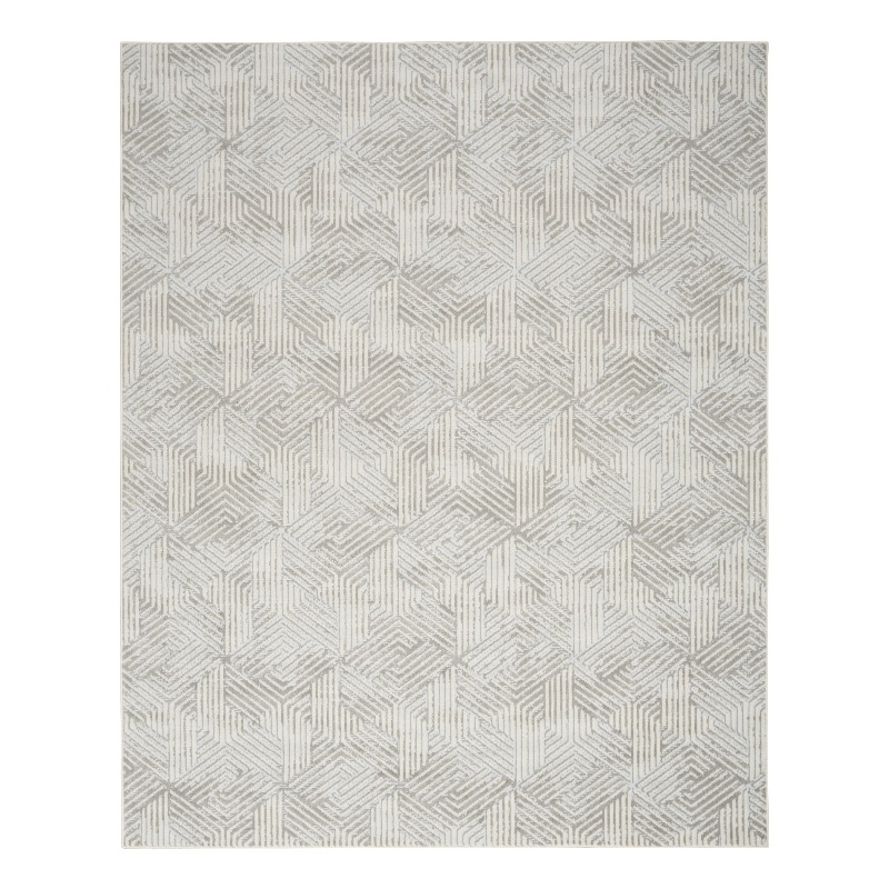 Nourison Grafix 9' x 12' Gray Fabric Area Rug