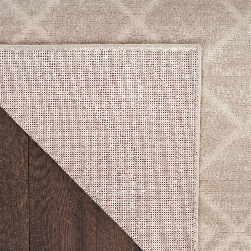Nourison Grafix 6' Runner Beige Fabric Area Rug