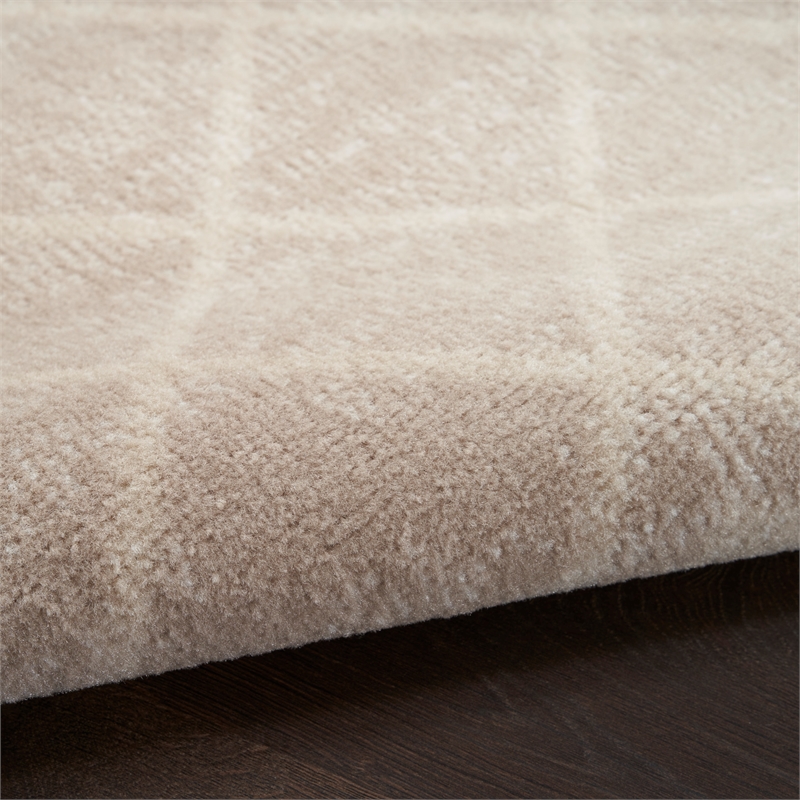 Nourison Grafix 6' Runner Beige Fabric Area Rug