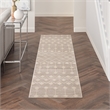 Nourison Grafix 6' Runner Beige Fabric Area Rug