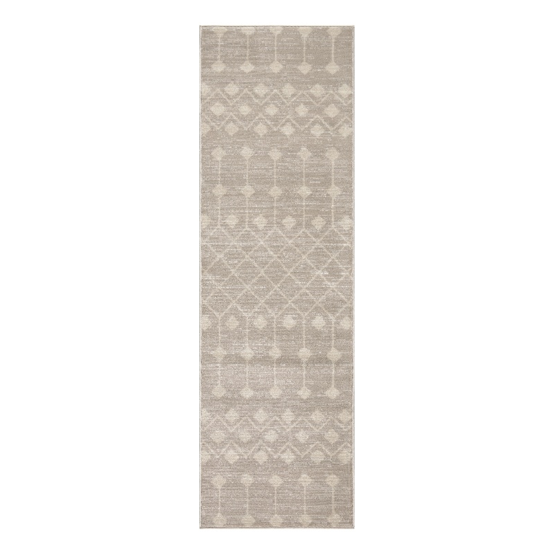 Nourison Grafix 6' Runner Beige Fabric Area Rug