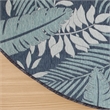Nourison Garden Oasis 4' x Round Navy Fabric Area Rug
