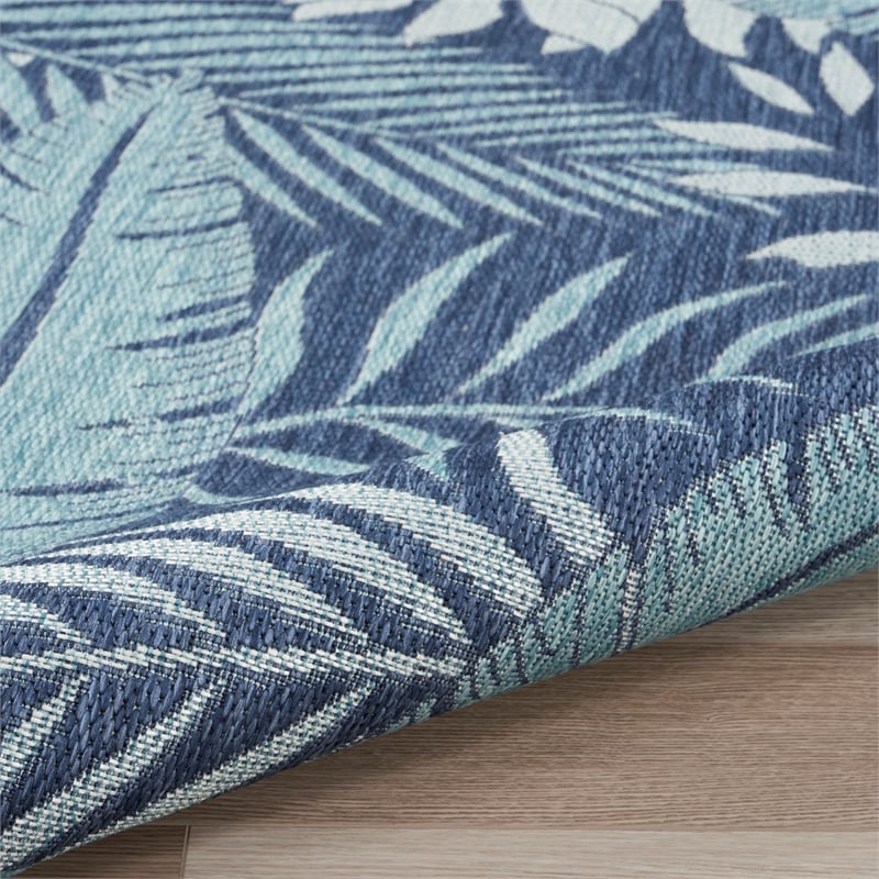 Nourison Garden Oasis 4' x Round Navy Fabric Area Rug