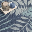 Nourison Garden Oasis 4' x Round Navy Fabric Area Rug