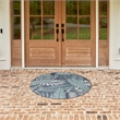 Nourison Garden Oasis 4' x Round Navy Fabric Area Rug