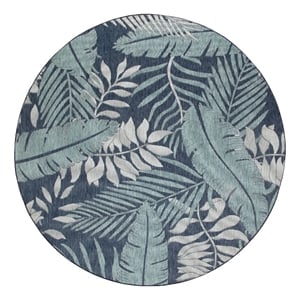 Nourison Garden Oasis 4' x Round Navy Fabric Area Rug