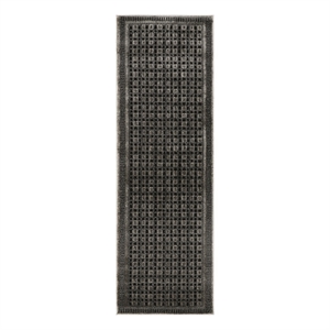 Nourison Nordic 6' Runner Black Taupe Fabric Area Rug