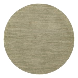 Nourison Essentials 6' x Round Green Gold Fabric Area Rug