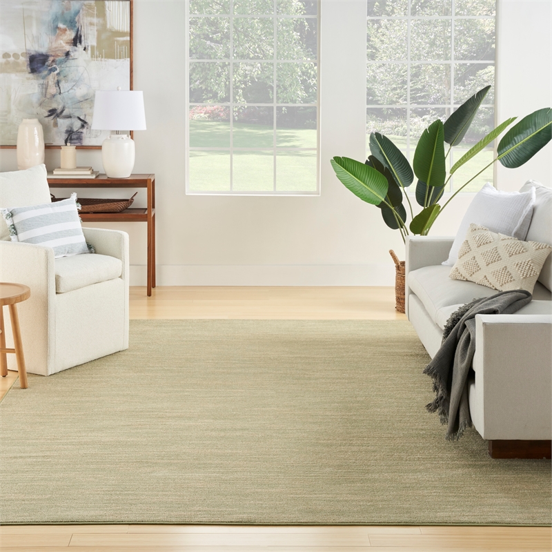 Nourison Essentials 10' x 14' Green Gold Fabric Area Rug