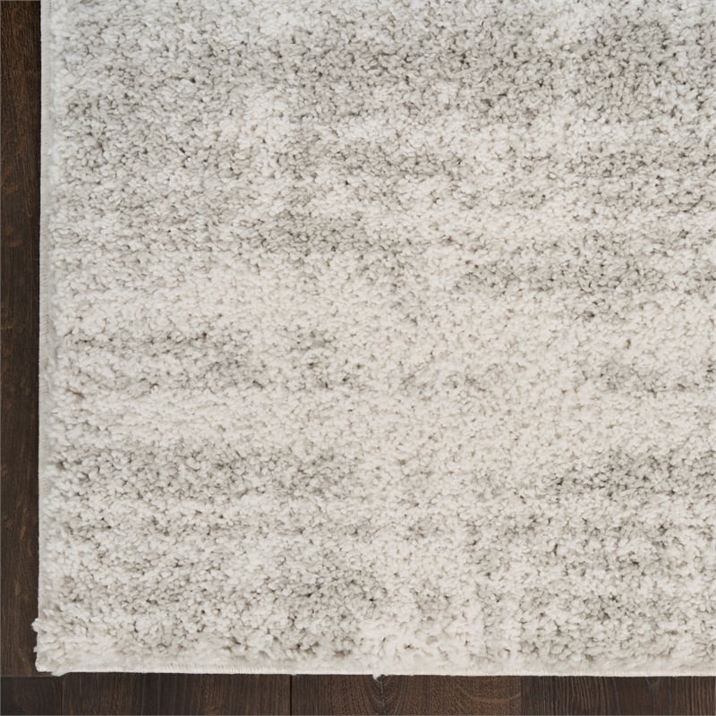 Nourison Modern Shag 4' x 6' Ivory Gray Fabric Area Rug