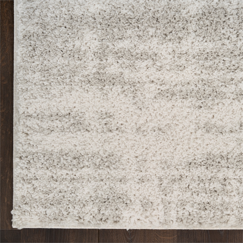 Nourison Modern Shag 5' x 7' Ivory Gray Fabric Area Rug