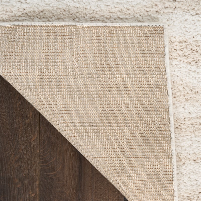 Nourison Modern Shag 4' x 6' Ivory Beige Fabric Area Rug