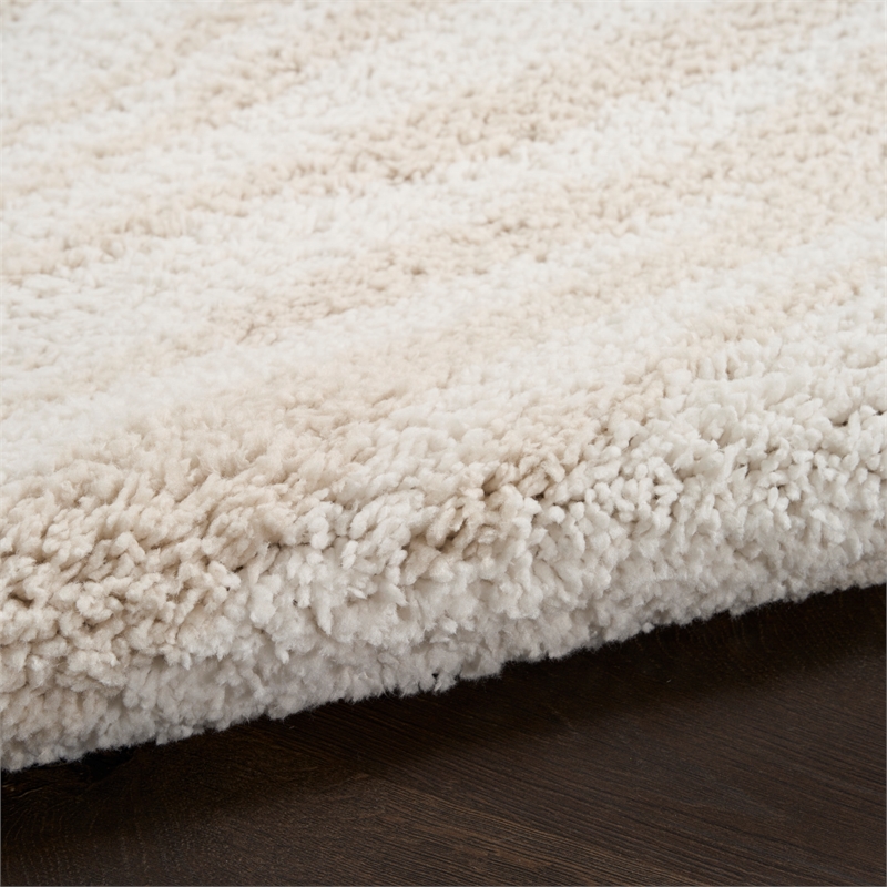 Nourison Modern Shag 4' x 6' Ivory Beige Fabric Area Rug