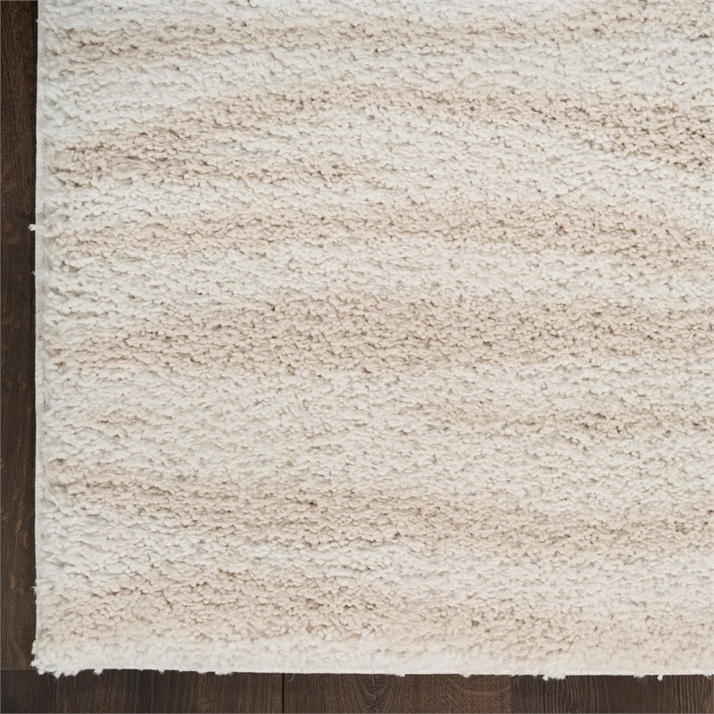 Nourison Modern Shag 5' x 7' Ivory Beige Fabric Area Rug
