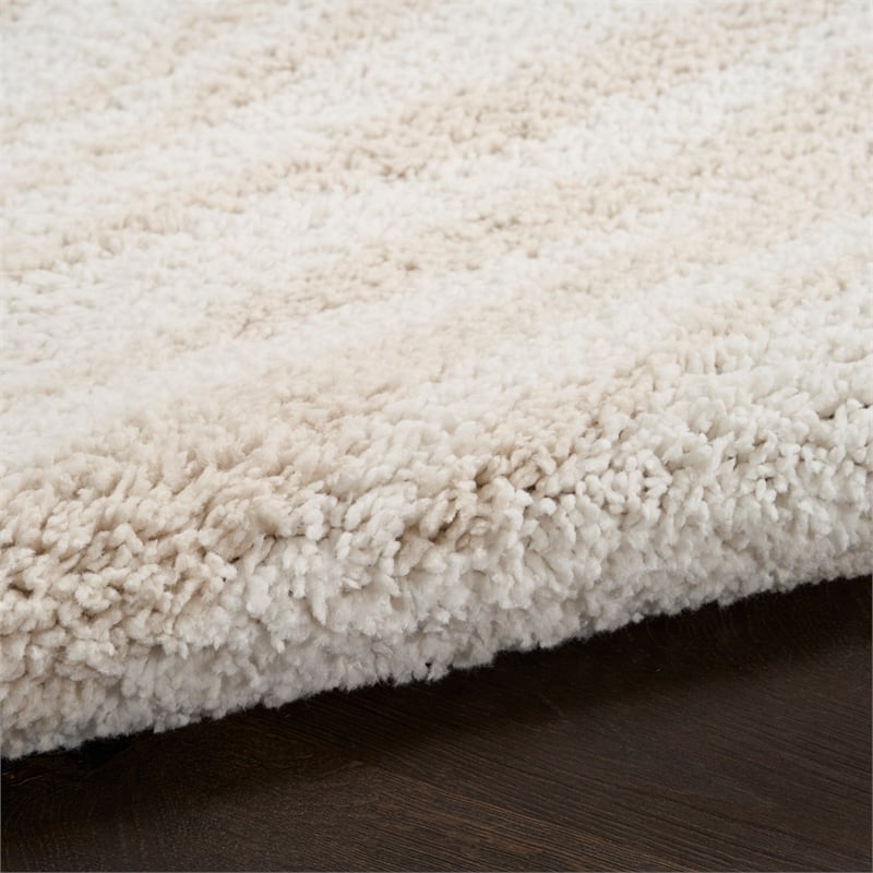 Nourison Modern Shag 5' x 7' Ivory Beige Fabric Area Rug