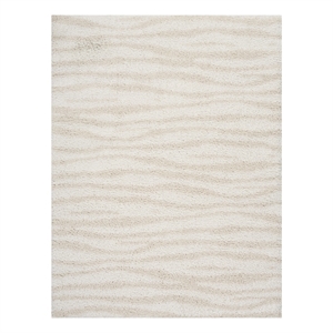 Nourison Modern Shag 5' x 7' Ivory Beige Fabric Area Rug