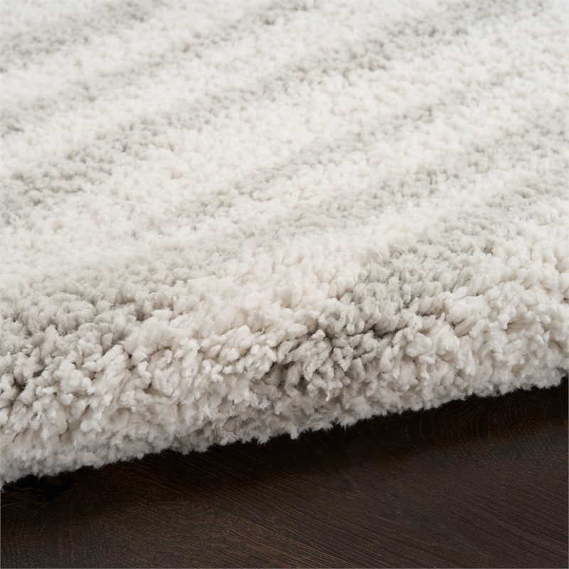 Nourison Modern Shag 5' x 7' Ivory Gray Fabric Area Rug