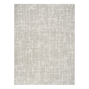 Nourison Modern Shag 4' x 6' Gray Ivory Fabric Area Rug